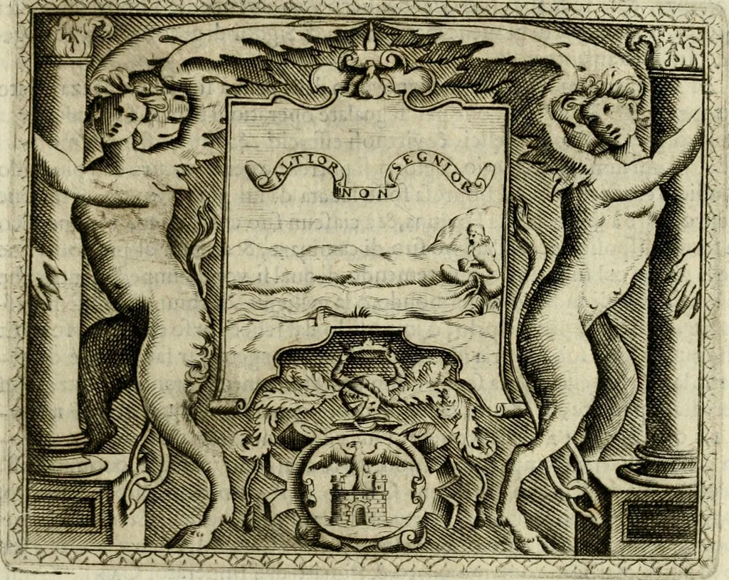 An illustration from Le imprese illvstri del s.or Ieronimo Rvscelli. Aggivntovi nvovam.te il qvarto libro da Vincenzo Rvscelli da Viterbo.., 1584, leaf 238