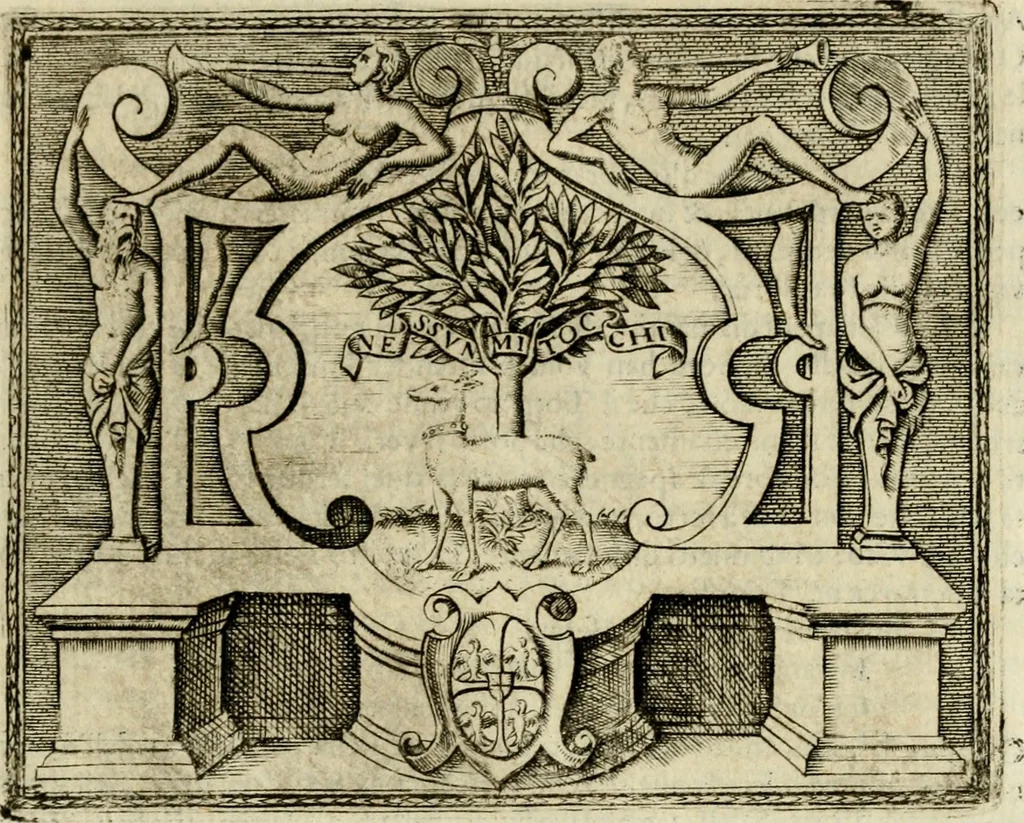 An illustration from Le imprese illvstri del s.or Ieronimo Rvscelli. Aggivntovi nvovam.te il qvarto libro da Vincenzo Rvscelli da Viterbo.., 1584, leaf 306