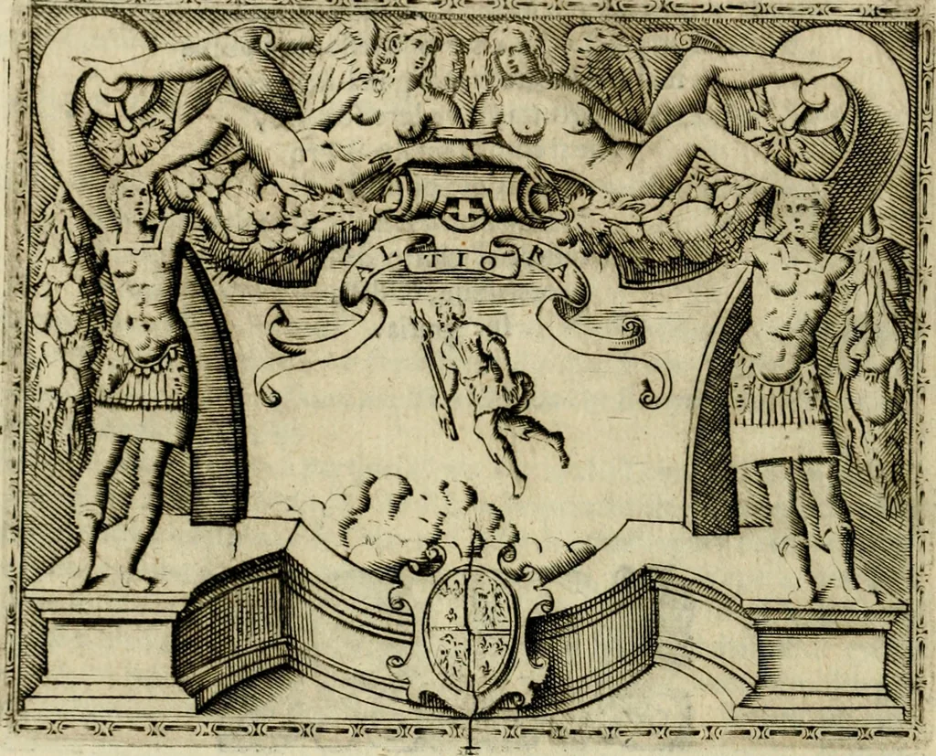 An illustration from Le imprese illvstri del s.or Ieronimo Rvscelli. Aggivntovi nvovam.te il qvarto libro da Vincenzo Rvscelli da Viterbo.., 1584, leaf 311
