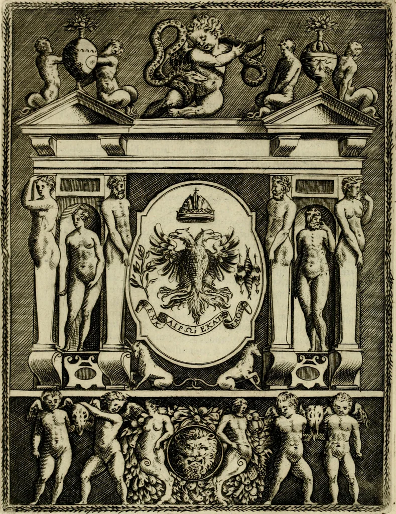 An illustration from Le imprese illvstri del s.or Ieronimo Rvscelli. Aggivntovi nvovam.te il qvarto libro da Vincenzo Rvscelli da Viterbo.., 1584, leaf 323