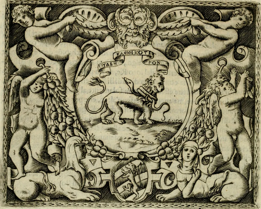 An illustration from Le imprese illvstri del s.or Ieronimo Rvscelli. Aggivntovi nvovam.te il qvarto libro da Vincenzo Rvscelli da Viterbo.., 1584, leaf 381