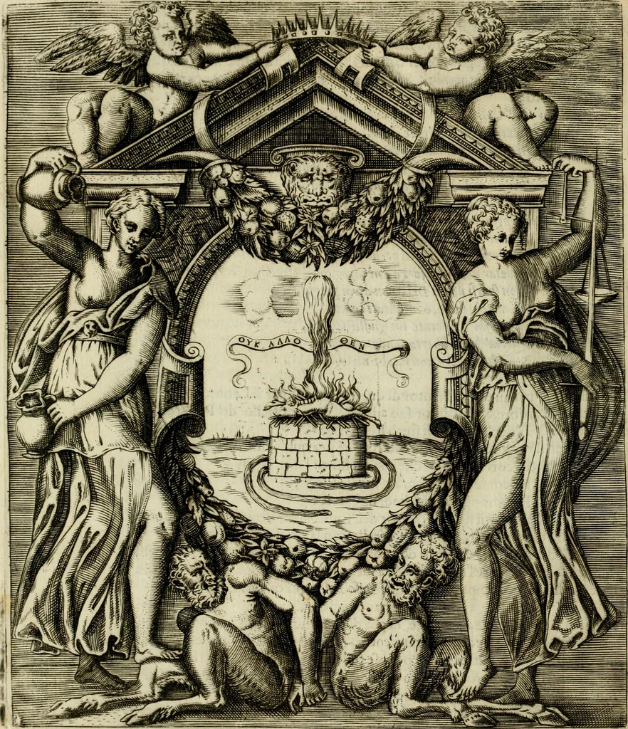 An illustration from Le imprese illvstri del s.or Ieronimo Rvscelli. Aggivntovi nvovam.te il qvarto libro da Vincenzo Rvscelli da Viterbo.., 1584, leaf 393