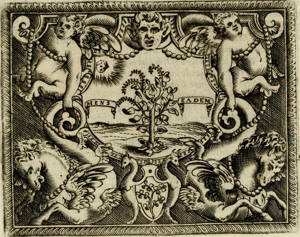 An illustration from Le imprese illvstri del s.or Ieronimo Rvscelli. Aggivntovi nvovam.te il qvarto libro da Vincenzo Rvscelli da Viterbo.., 1584, leaf 398