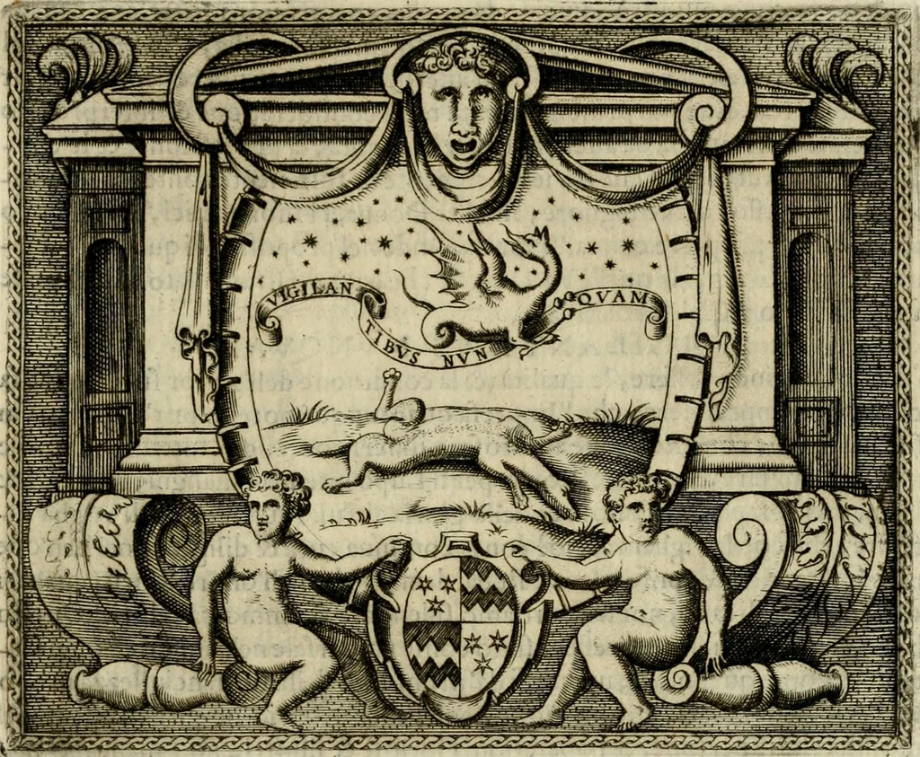 An illustration from Le imprese illvstri del s.or Ieronimo Rvscelli. Aggivntovi nvovam.te il qvarto libro da Vincenzo Rvscelli da Viterbo.., 1584, leaf 406