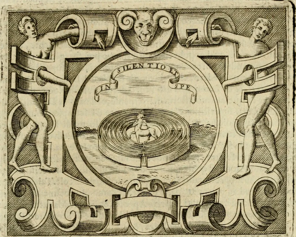 An illustration from Le imprese illvstri del s.or Ieronimo Rvscelli. Aggivntovi nvovam.te il qvarto libro da Vincenzo Rvscelli da Viterbo.., 1584, leaf 416