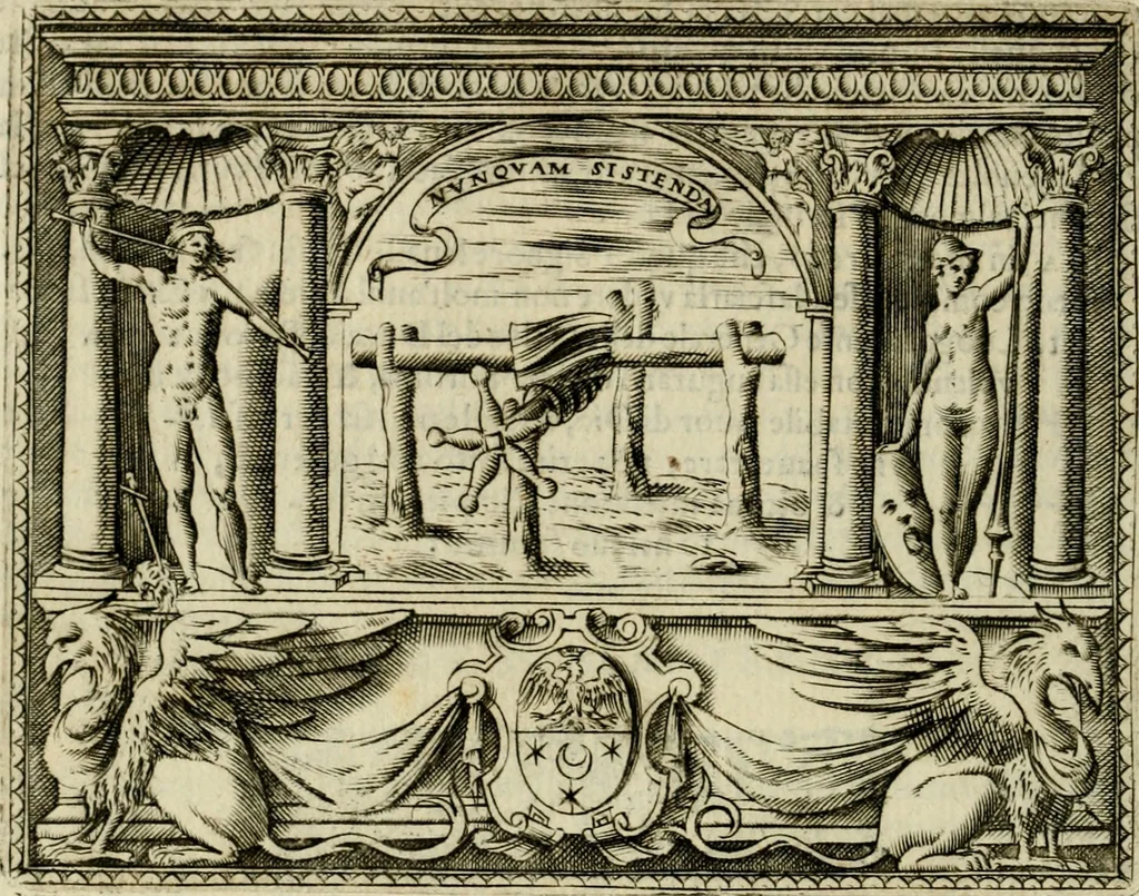 An illustration from Le imprese illvstri del s.or Ieronimo Rvscelli. Aggivntovi nvovam.te il qvarto libro da Vincenzo Rvscelli da Viterbo.., 1584, leaf 449