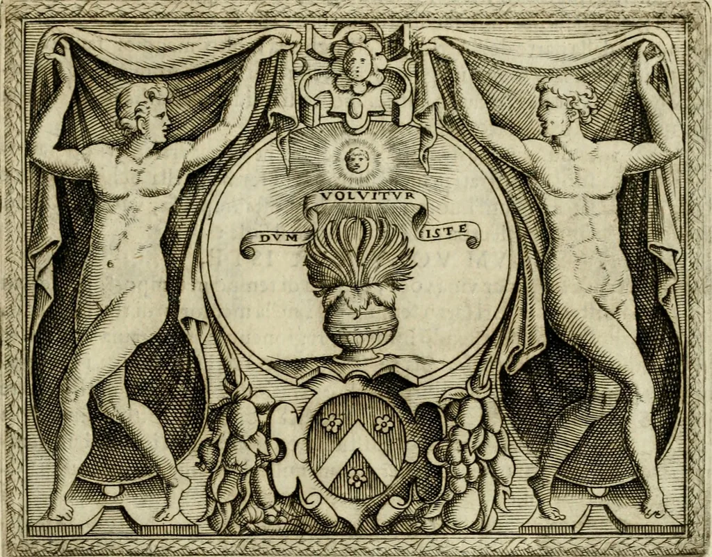 An illustration from Le imprese illvstri del s.or Ieronimo Rvscelli. Aggivntovi nvovam.te il qvarto libro da Vincenzo Rvscelli da Viterbo.., 1584, leaf 466