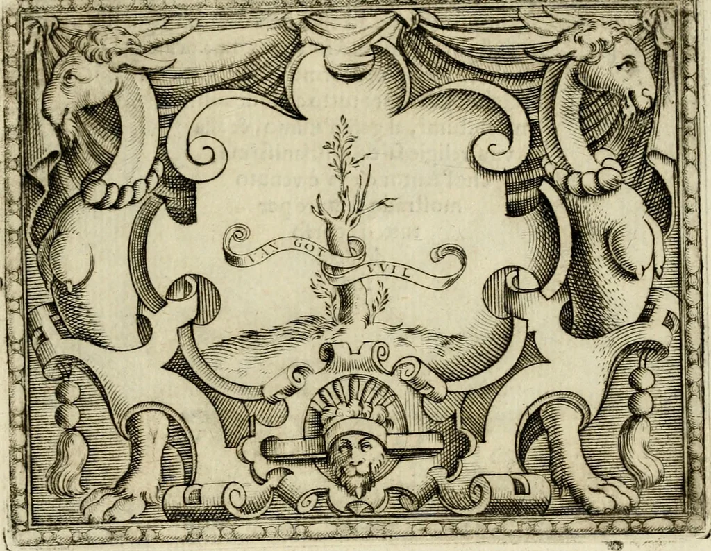 An illustration from Le imprese illvstri del s.or Ieronimo Rvscelli. Aggivntovi nvovam.te il qvarto libro da Vincenzo Rvscelli da Viterbo.., 1584, leaf 470