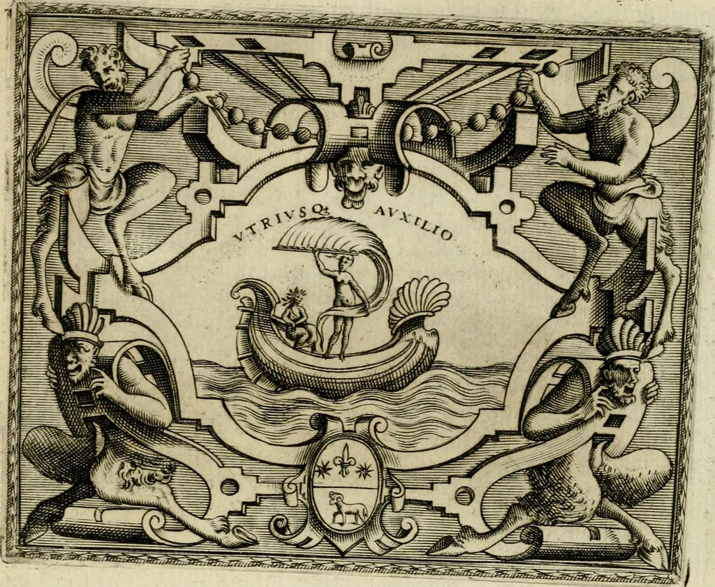An illustration from Le imprese illvstri del s.or Ieronimo Rvscelli. Aggivntovi nvovam.te il qvarto libro da Vincenzo Rvscelli da Viterbo.., 1584, leaf 482