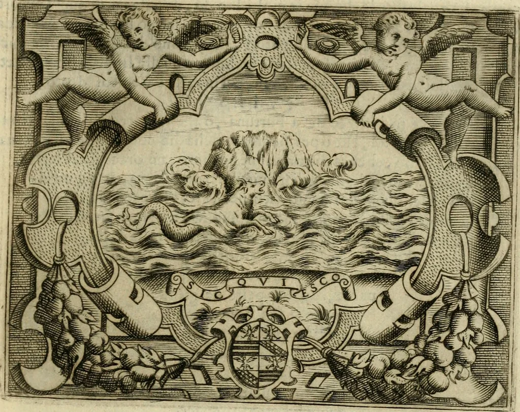 An illustration from Le imprese illvstri del s.or Ieronimo Rvscelli. Aggivntovi nvovam.te il qvarto libro da Vincenzo Rvscelli da Viterbo.., 1584, leaf 486