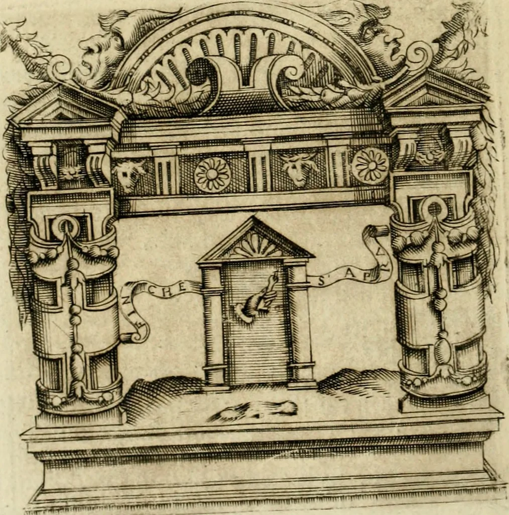 An illustration from Le imprese illvstri del s.or Ieronimo Rvscelli. Aggivntovi nvovam.te il qvarto libro da Vincenzo Rvscelli da Viterbo.., 1584, leaf 509