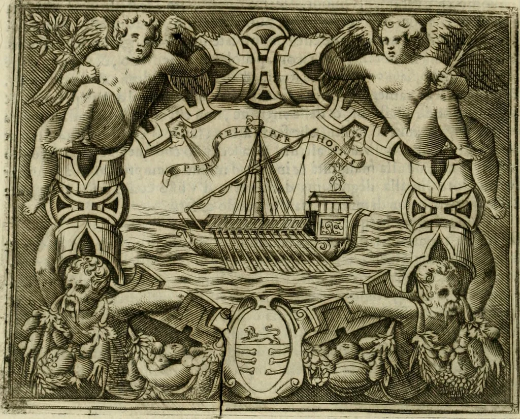 An illustration from Le imprese illvstri del s.or Ieronimo Rvscelli. Aggivntovi nvovam.te il qvarto libro da Vincenzo Rvscelli da Viterbo.., 1584, leaf 519