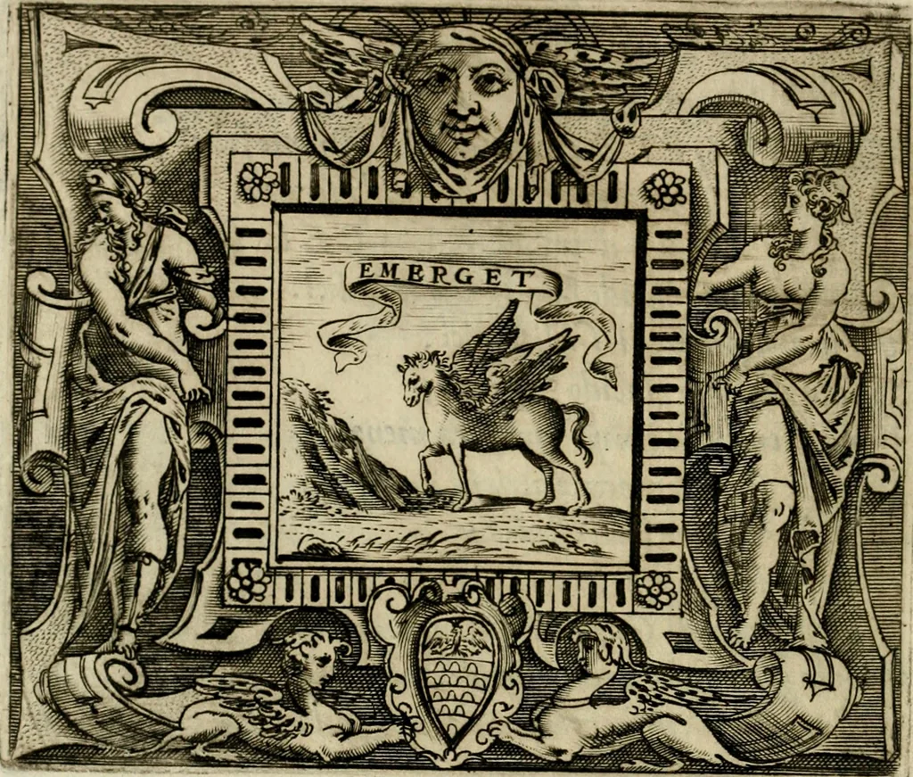 An illustration from Le imprese illvstri del s.or Ieronimo Rvscelli. Aggivntovi nvovam.te il qvarto libro da Vincenzo Rvscelli da Viterbo.., 1584, leaf 535