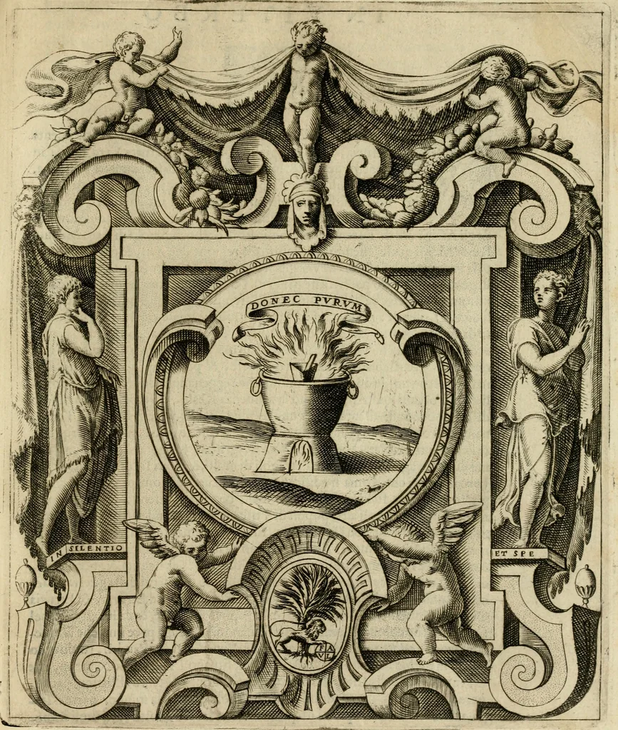 An illustration from Le imprese illvstri del s.or Ieronimo Rvscelli. Aggivntovi nvovam.te il qvarto libro da Vincenzo Rvscelli da Viterbo.., 1584, leaf 546