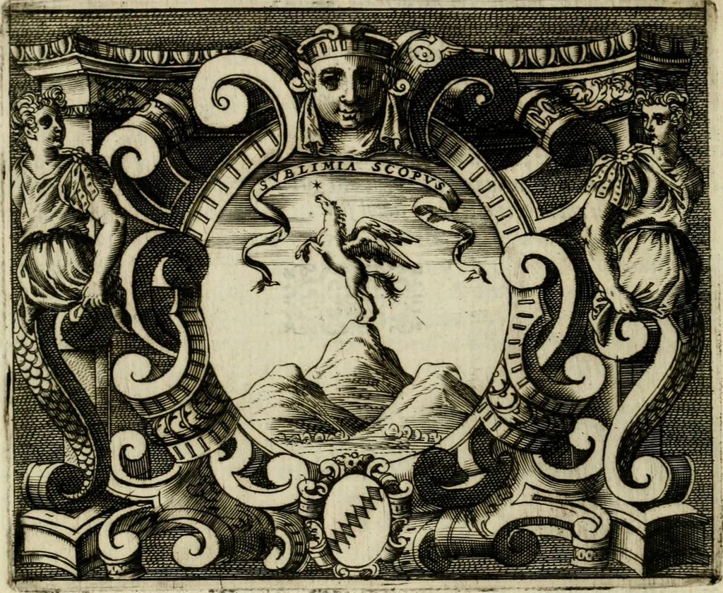 An illustration from Le imprese illvstri del s.or Ieronimo Rvscelli. Aggivntovi nvovam.te il qvarto libro da Vincenzo Rvscelli da Viterbo.., 1584, leaf 575
