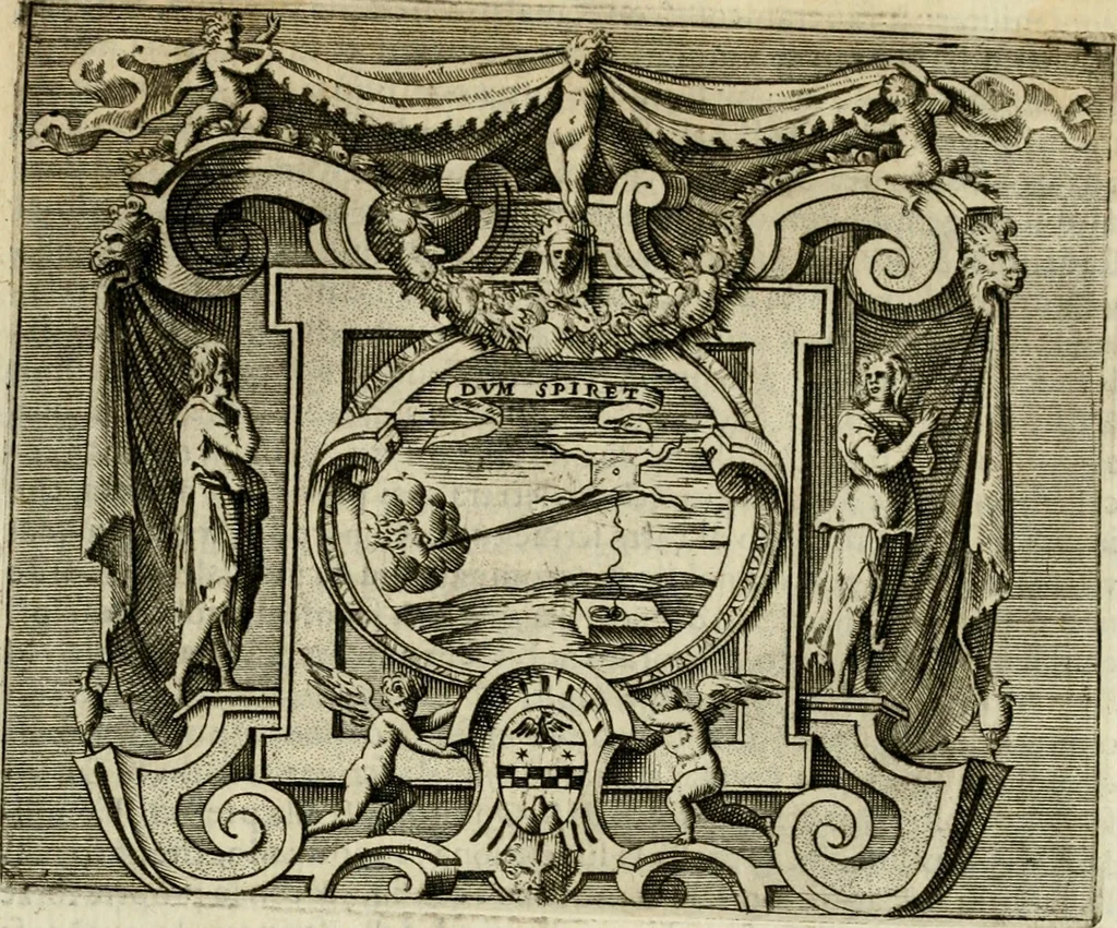 An illustration from Le imprese illvstri del s.or Ieronimo Rvscelli. Aggivntovi nvovam.te il qvarto libro da Vincenzo Rvscelli da Viterbo.., 1584, leaf 596