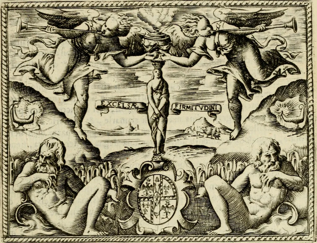 An illustration from Le imprese illvstri del s.or Ieronimo Rvscelli. Aggivntovi nvovam.te il qvarto libro da Vincenzo Rvscelli da Viterbo.., 1584, leaf 60