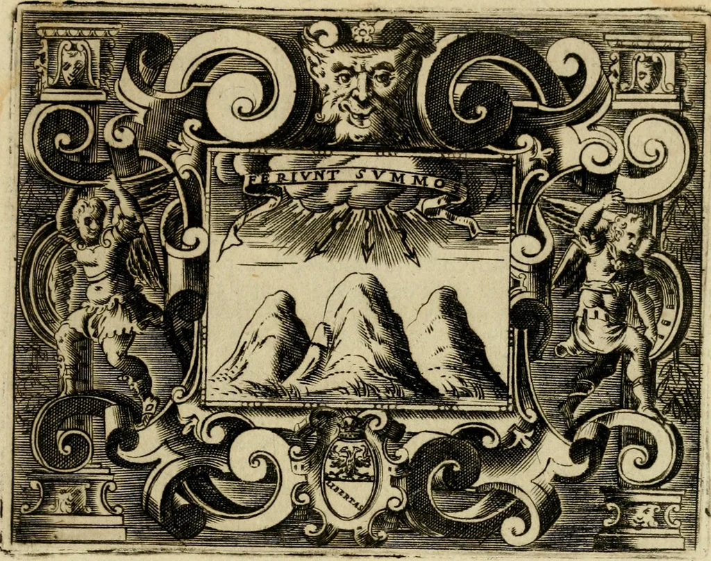 An illustration from Le imprese illvstri del s.or Ieronimo Rvscelli. Aggivntovi nvovam.te il qvarto libro da Vincenzo Rvscelli da Viterbo.., 1584, leaf 612