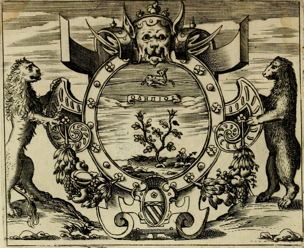 An illustration from Le imprese illvstri del s.or Ieronimo Rvscelli. Aggivntovi nvovam.te il qvarto libro da Vincenzo Rvscelli da Viterbo.., 1584, leaf 617