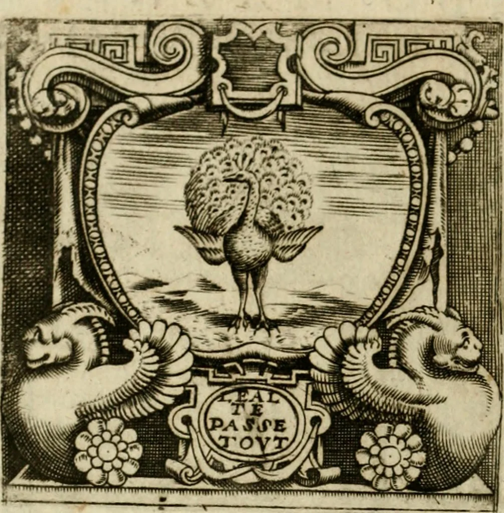 An illustration from Le imprese illvstri del s.or Ieronimo Rvscelli. Aggivntovi nvovam.te il qvarto libro da Vincenzo Rvscelli da Viterbo.., 1584, leaf 65