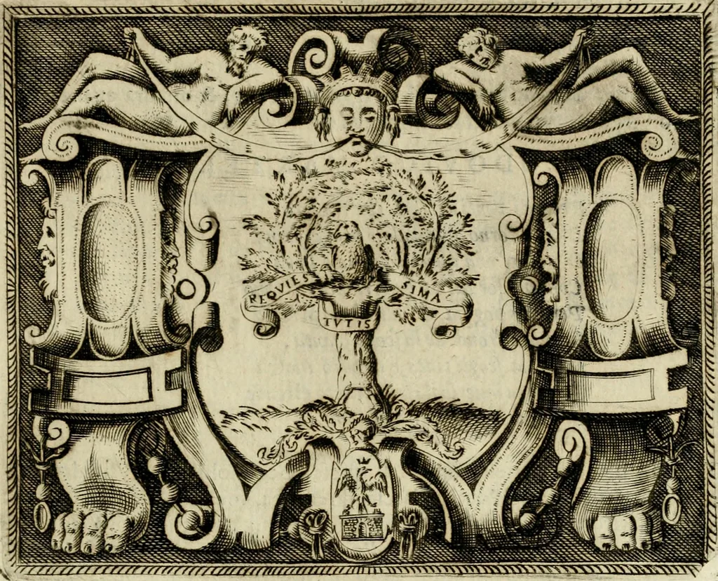 An illustration from Le imprese illvstri del s.or Ieronimo Rvscelli. Aggivntovi nvovam.te il qvarto libro da Vincenzo Rvscelli da Viterbo.., 1584, leaf 88