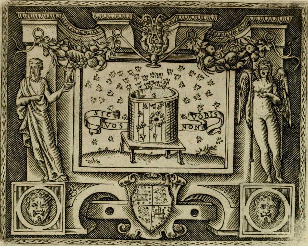 An illustration from Le imprese illvstri del s.or Ieronimo Rvscelli. Aggivntovi nvovam.te il qvarto libro da Vincenzo Rvscelli da Viterbo.., 1584, leaf 91
