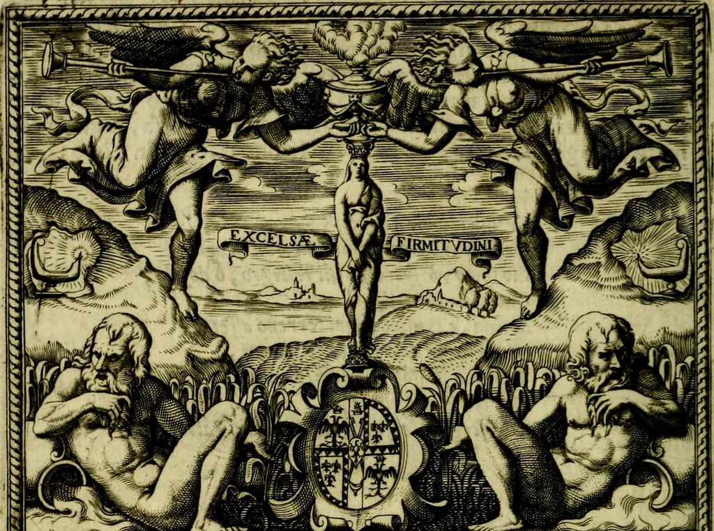 An illustration from Le imprese illvstri, con espositioni, et discorsi del S.or Ieronimo Rvscelli. Con la givnta di altre imprese tvtto riordinato et corretto da Fran.co Patritio, 1572, leaf 149