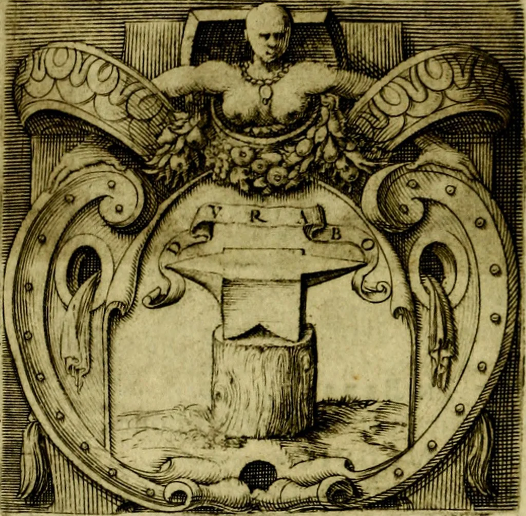 An illustration from Le imprese illvstri, con espositioni, et discorsi del S.or Ieronimo Rvscelli. Con la givnta di altre imprese tvtto riordinato et corretto da Fran.co Patritio, 1572, leaf 159