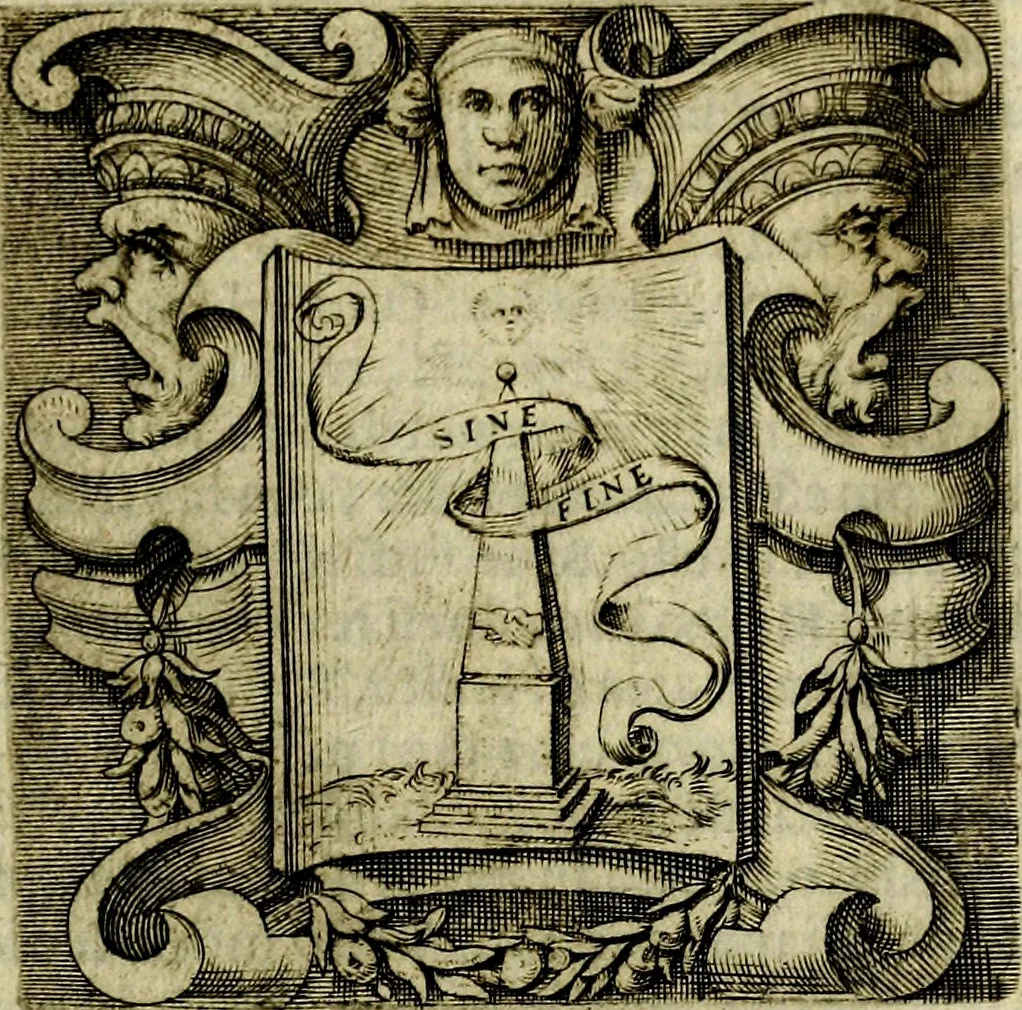 An illustration from Le imprese illvstri, con espositioni, et discorsi del S.or Ieronimo Rvscelli. Con la givnta di altre imprese tvtto riordinato et corretto da Fran.co Patritio, 1572, leaf 160