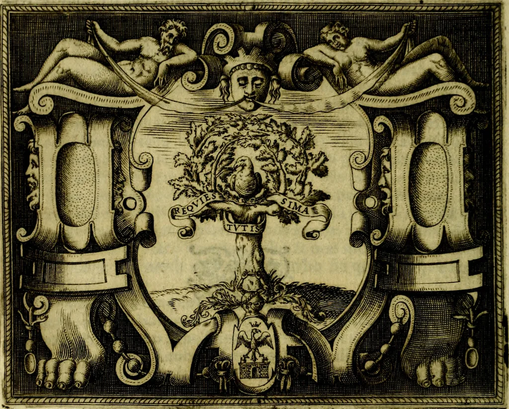 An illustration from Le imprese illvstri, con espositioni, et discorsi del S.or Ieronimo Rvscelli. Con la givnta di altre imprese tvtto riordinato et corretto da Fran.co Patritio, 1572, leaf 177