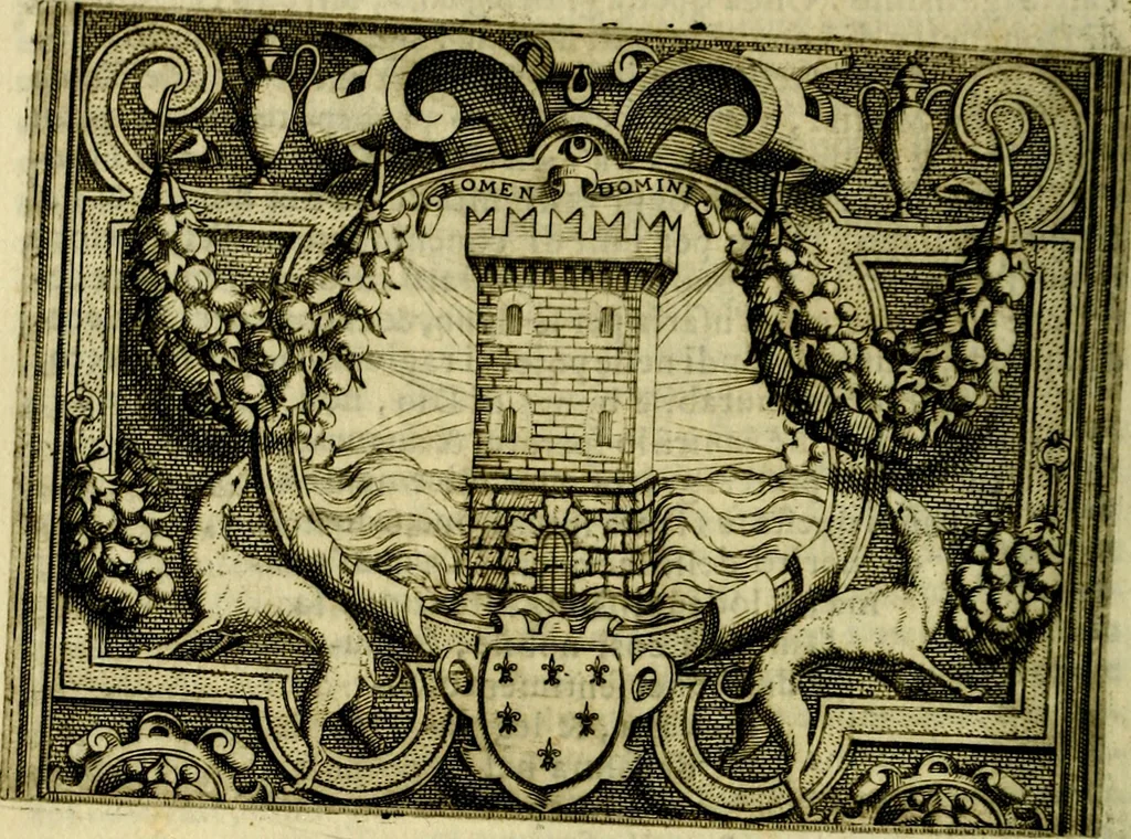 An illustration from Le imprese illvstri, con espositioni, et discorsi del S.or Ieronimo Rvscelli. Con la givnta di altre imprese tvtto riordinato et corretto da Fran.co Patritio, 1572, leaf 201