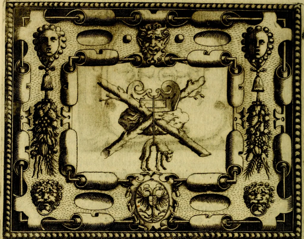 An illustration from Le imprese illvstri, con espositioni, et discorsi del S.or Ieronimo Rvscelli. Con la givnta di altre imprese tvtto riordinato et corretto da Fran.co Patritio, 1572, leaf 219