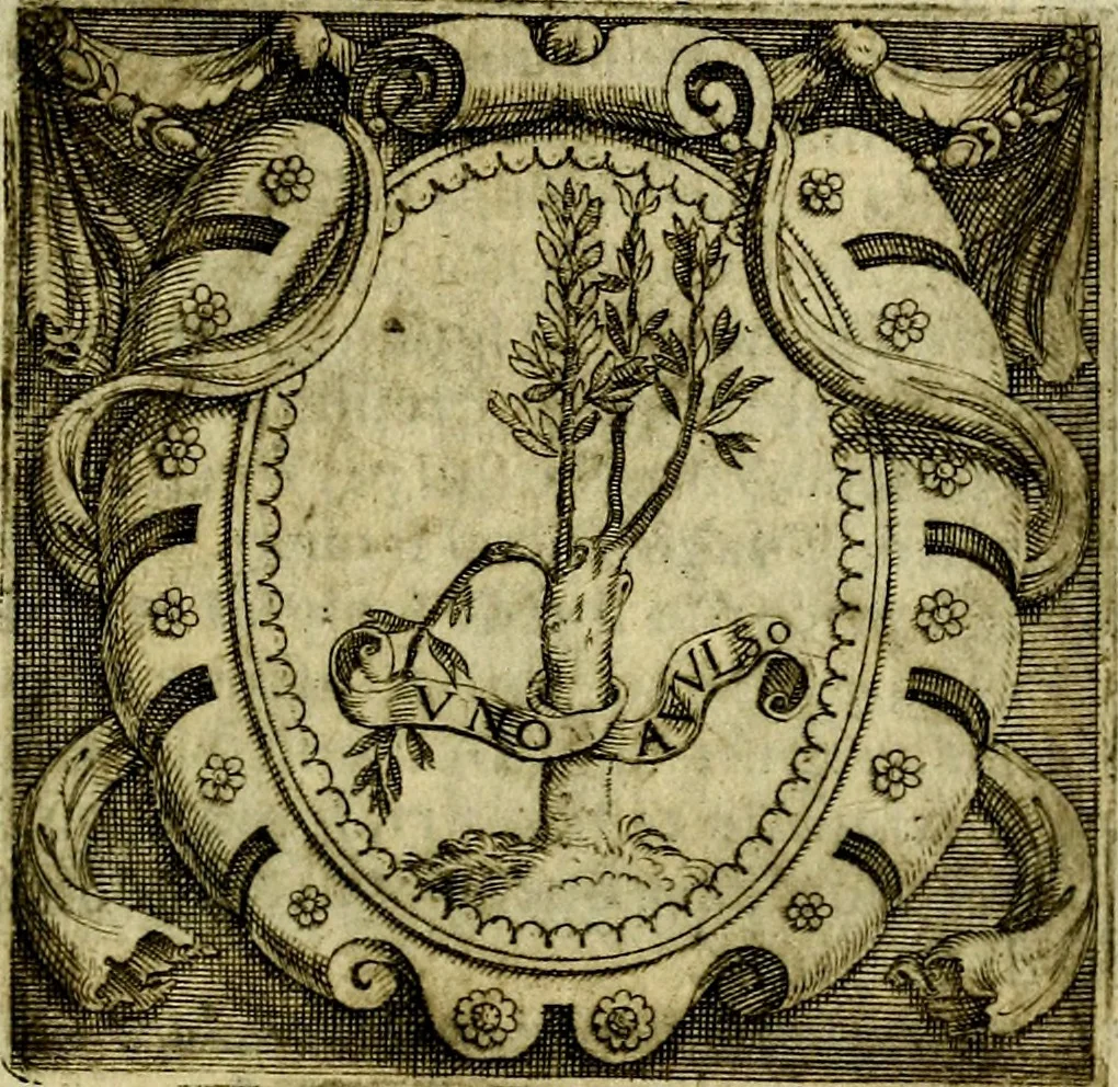 An illustration from Le imprese illvstri, con espositioni, et discorsi del S.or Ieronimo Rvscelli. Con la givnta di altre imprese tvtto riordinato et corretto da Fran.co Patritio, 1572, leaf 240