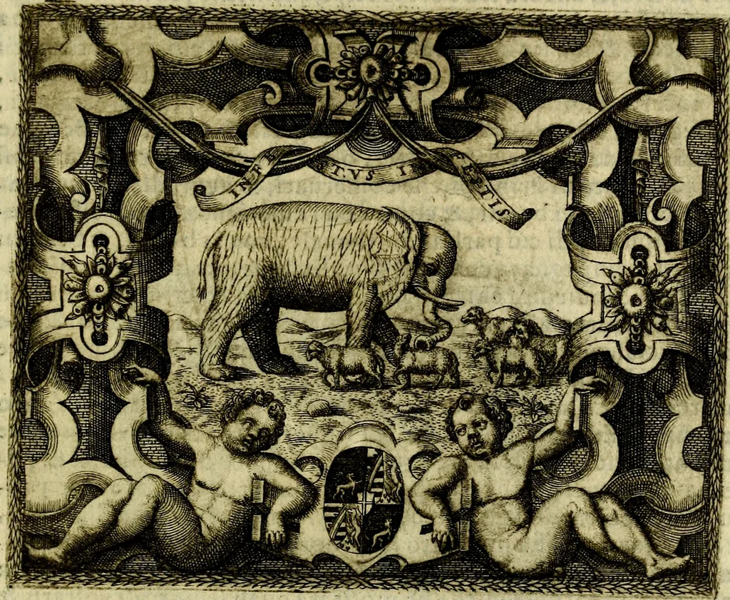 An illustration from Le imprese illvstri, con espositioni, et discorsi del S.or Ieronimo Rvscelli. Con la givnta di altre imprese tvtto riordinato et corretto da Fran.co Patritio, 1572, leaf 242