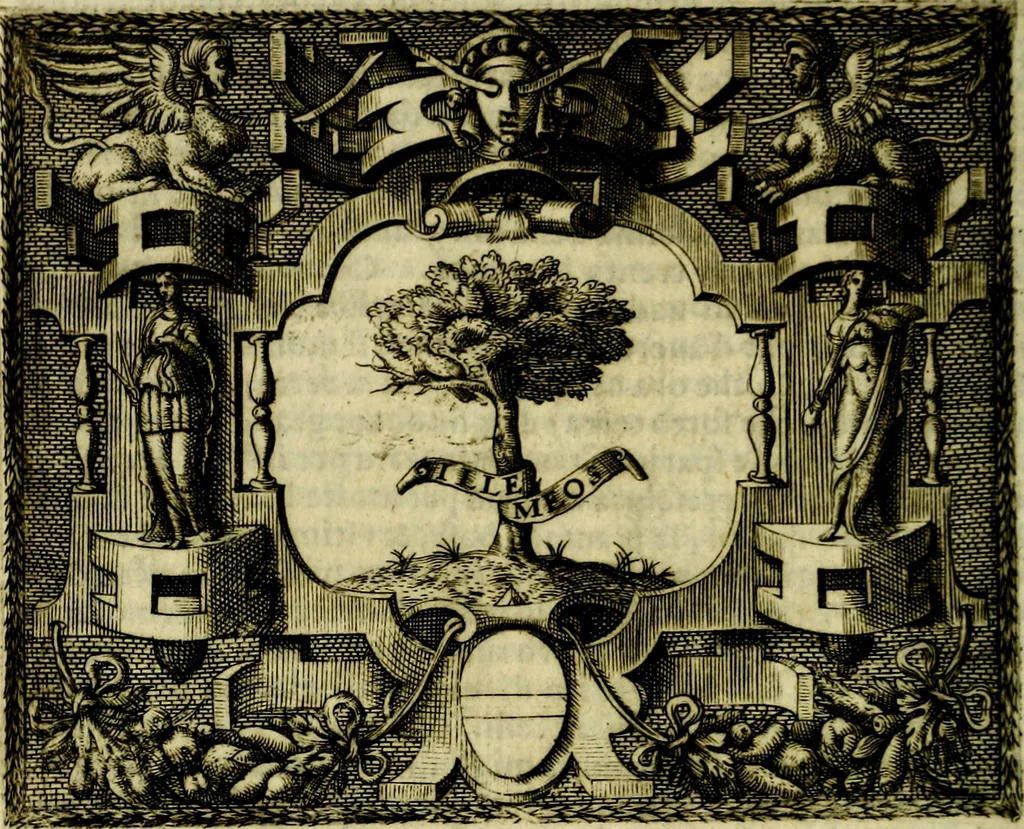 An illustration from Le imprese illvstri, con espositioni, et discorsi del S.or Ieronimo Rvscelli. Con la givnta di altre imprese tvtto riordinato et corretto da Fran.co Patritio, 1572, leaf 261