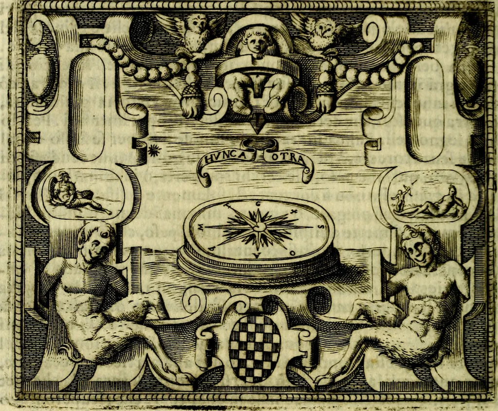 An illustration from Le imprese illvstri, con espositioni, et discorsi del S.or Ieronimo Rvscelli. Con la givnta di altre imprese tvtto riordinato et corretto da Fran.co Patritio, 1572, leaf 287