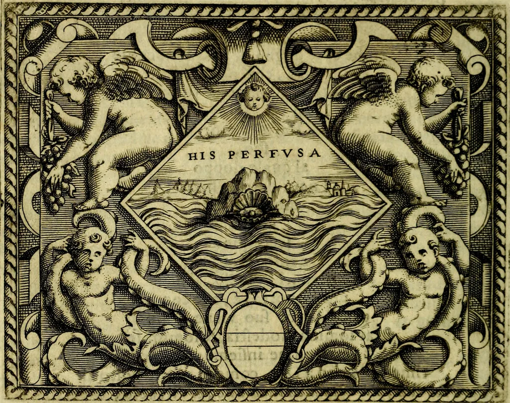 An illustration from Le imprese illvstri, con espositioni, et discorsi del S.or Ieronimo Rvscelli. Con la givnta di altre imprese tvtto riordinato et corretto da Fran.co Patritio, 1572, leaf 355