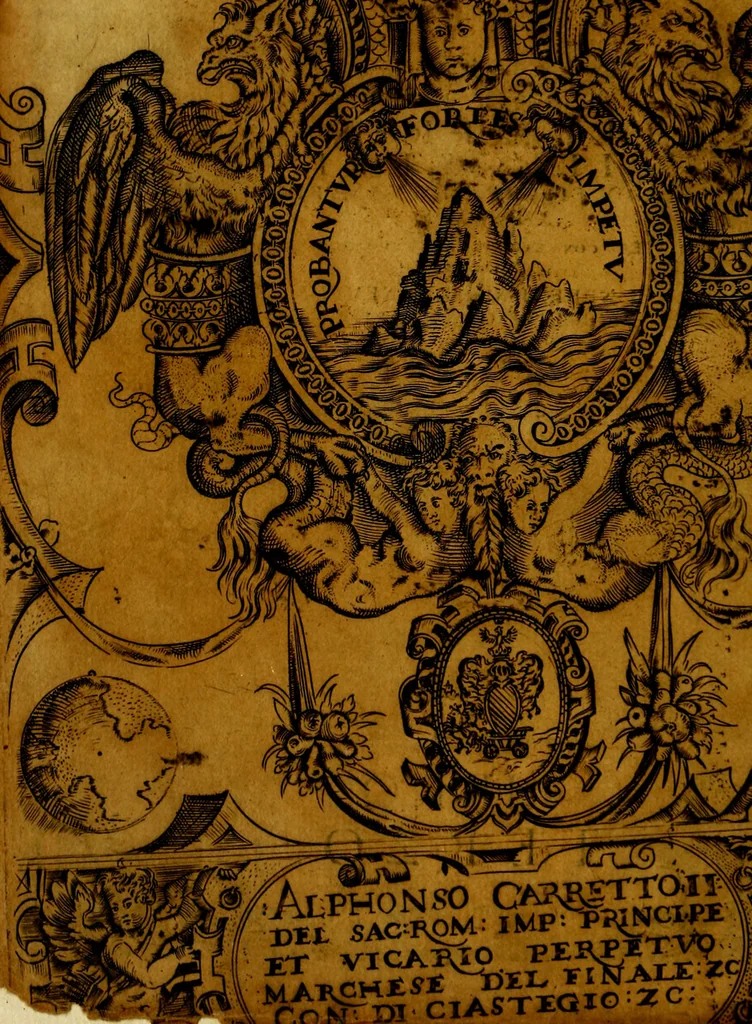 An illustration from Le imprese illvstri, con espositioni, et discorsi del S.or Ieronimo Rvscelli. Con la givnta di altre imprese tvtto riordinato et corretto da Fran.co Patritio, 1572, leaf 395