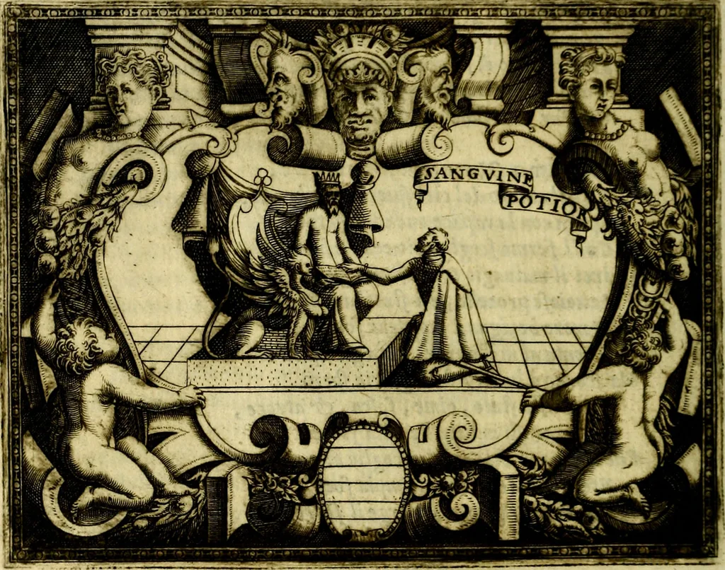 An illustration from Le imprese illvstri, con espositioni, et discorsi del S.or Ieronimo Rvscelli. Con la givnta di altre imprese tvtto riordinato et corretto da Fran.co Patritio, 1572, leaf 415
