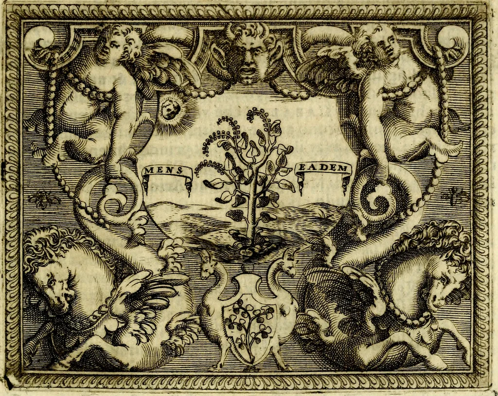 An illustration from Le imprese illvstri, con espositioni, et discorsi del S.or Ieronimo Rvscelli. Con la givnta di altre imprese tvtto riordinato et corretto da Fran.co Patritio, 1572, leaf 448