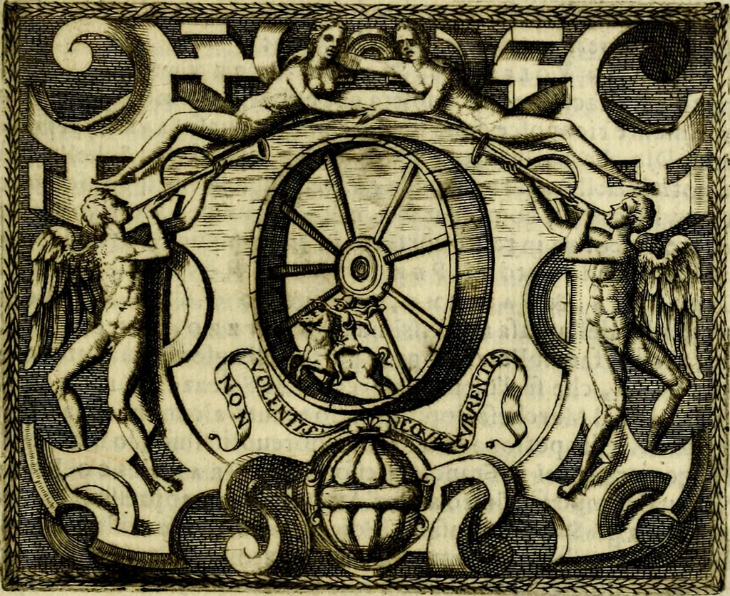 An illustration from Le imprese illvstri, con espositioni, et discorsi del S.or Ieronimo Rvscelli. Con la givnta di altre imprese tvtto riordinato et corretto da Fran.co Patritio, 1572, leaf 486
