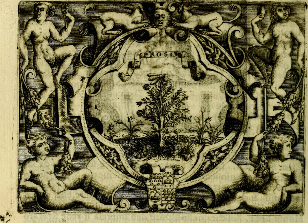 An illustration from Le imprese illvstri, con espositioni, et discorsi del S.or Ieronimo Rvscelli. Con la givnta di altre imprese tvtto riordinato et corretto da Fran.co Patritio, 1572, leaf 505