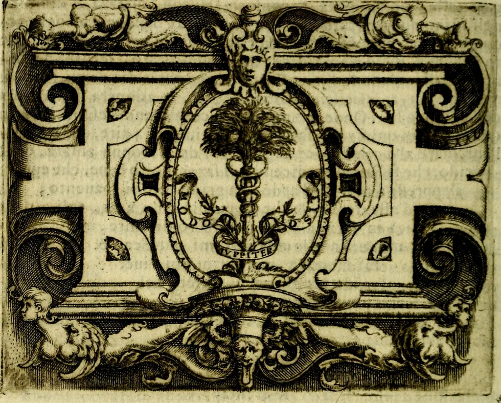 An illustration from Le imprese illvstri, con espositioni, et discorsi del S.or Ieronimo Rvscelli. Con la givnta di altre imprese tvtto riordinato et corretto da Fran.co Patritio, 1572, leaf 523
