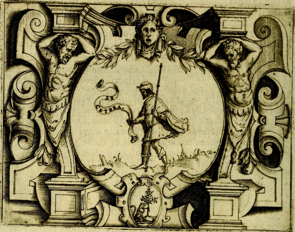 An illustration from Le imprese illvstri, con espositioni, et discorsi del S.or Ieronimo Rvscelli. Con la givnta di altre imprese tvtto riordinato et corretto da Fran.co Patritio, 1572, leaf 533
