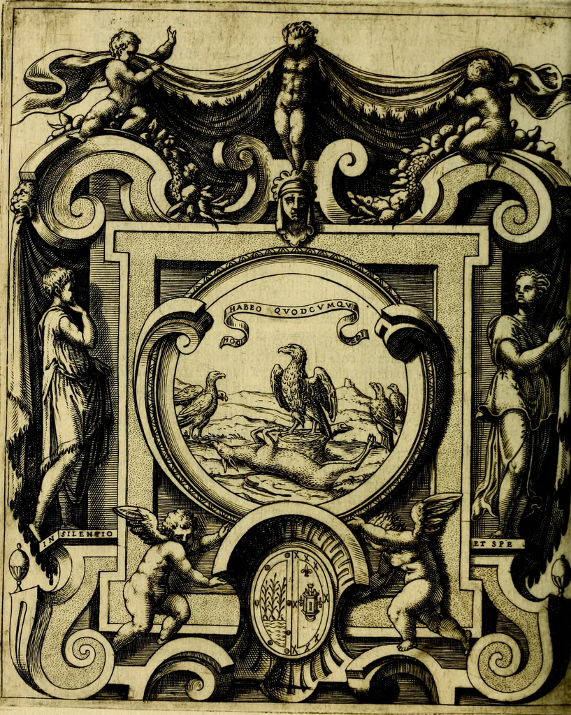 An illustration from Le imprese illvstri, con espositioni, et discorsi del S.or Ieronimo Rvscelli. Con la givnta di altre imprese tvtto riordinato et corretto da Fran.co Patritio, 1572, leaf 537