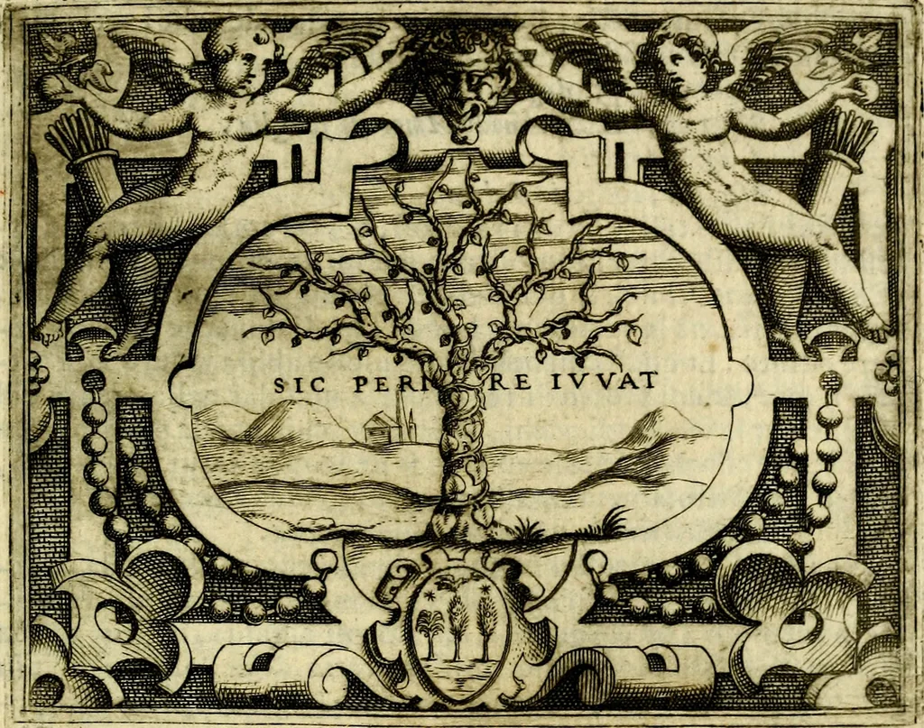 An illustration from Le imprese illvstri, con espositioni, et discorsi del S.or Ieronimo Rvscelli. Con la givnta di altre imprese tvtto riordinato et corretto da Fran.co Patritio, 1572, leaf 544