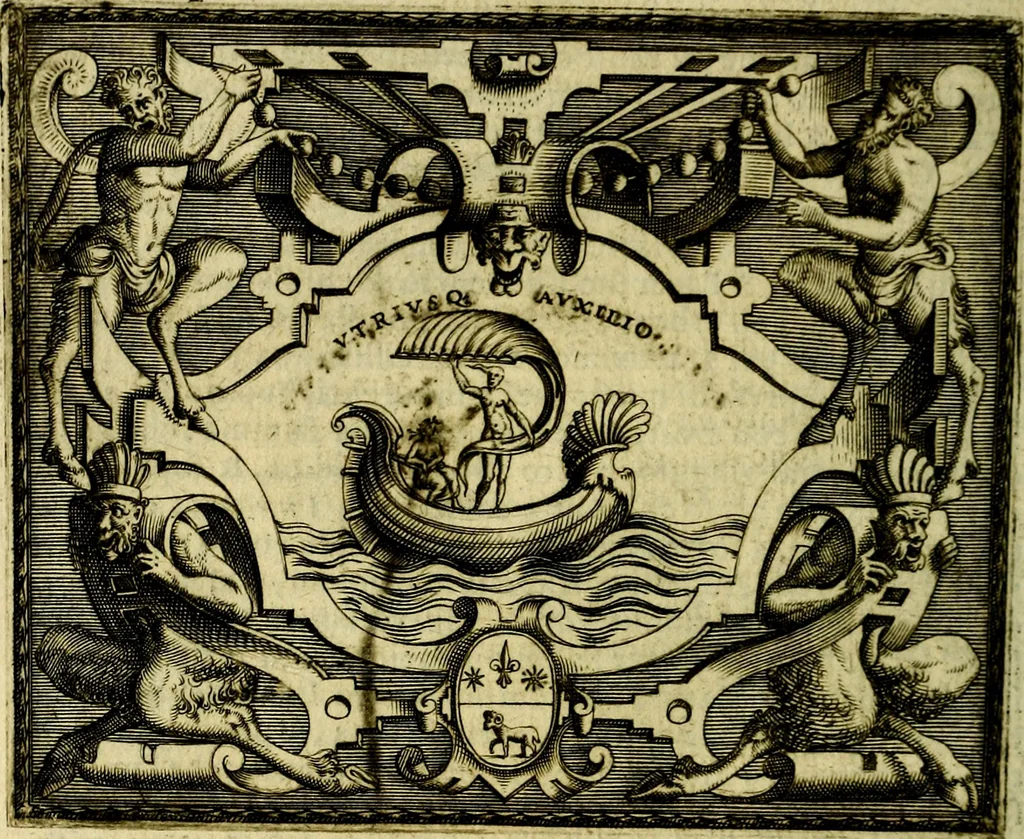 An illustration from Le imprese illvstri, con espositioni, et discorsi del S.or Ieronimo Rvscelli. Con la givnta di altre imprese tvtto riordinato et corretto da Fran.co Patritio, 1572, leaf 547