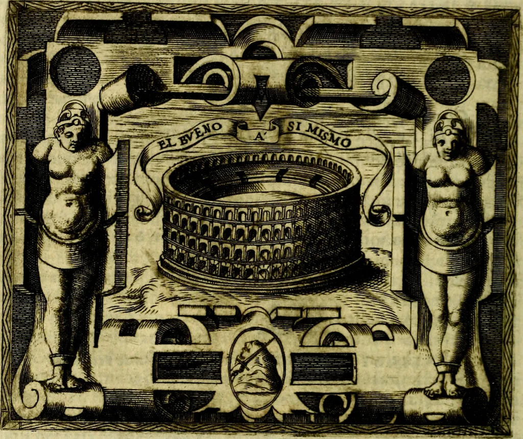 An illustration from Le imprese illvstri, con espositioni, et discorsi del S.or Ieronimo Rvscelli. Con la givnta di altre imprese tvtto riordinato et corretto da Fran.co Patritio, 1572, leaf 583