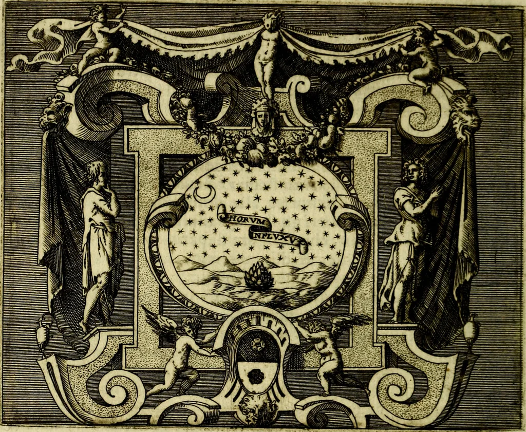 An illustration from Le imprese illvstri, con espositioni, et discorsi del S.or Ieronimo Rvscelli. Con la givnta di altre imprese tvtto riordinato et corretto da Fran.co Patritio, 1572, leaf 593