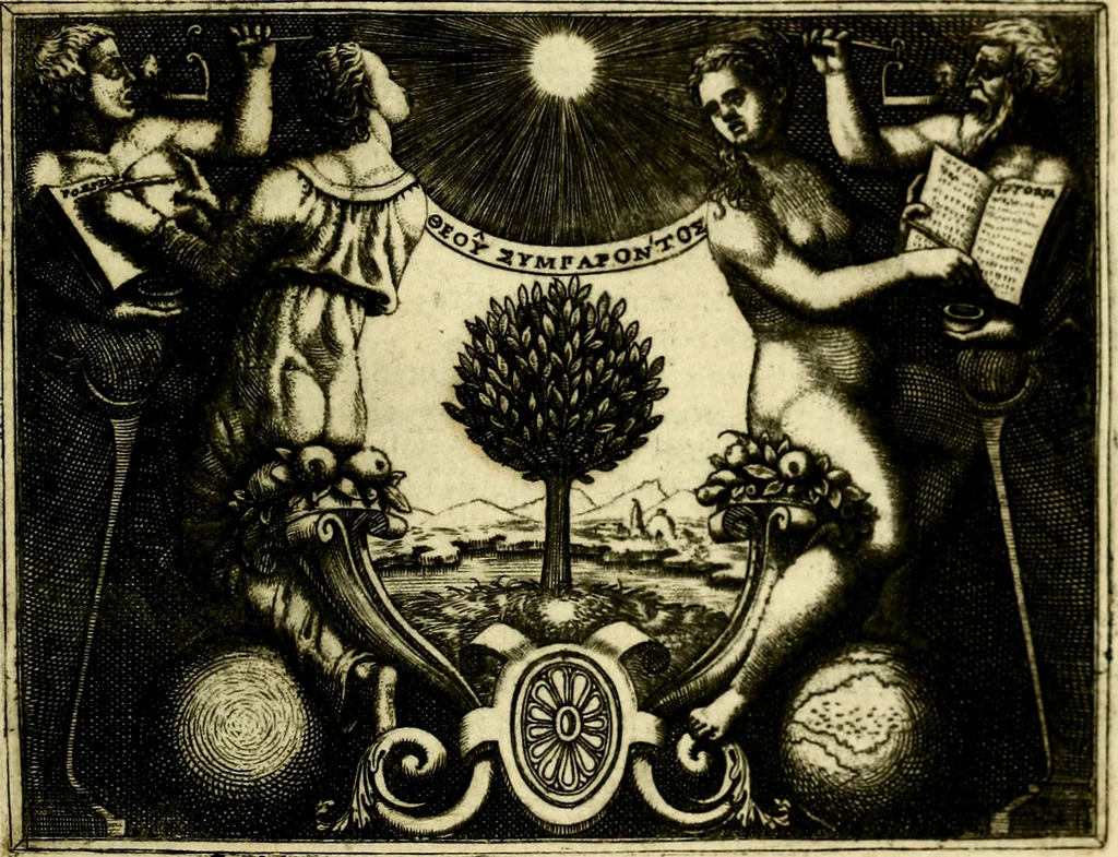 An illustration from Le imprese illvstri, con espositioni, et discorsi del S.or Ieronimo Rvscelli. Con la givnta di altre imprese tvtto riordinato et corretto da Fran.co Patritio, 1572, leaf 602